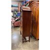 Image 3 : ANTIQUE WALNUT GLASS DOOR DISPLAY CABINET, GOOD ORIGINAL CONDITION