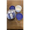 Image 2 : NEW TUPPERWARE BLUE MATCHING SET WITH LARGE AND SMALL BOWLS WITH LIDS