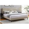 Image 1 : LINON ALEXIS QUEEN SIZE BEIGE UPHOLSTERED PLATFORM BED - RETAIL $259