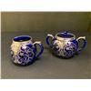 Image 1 : LOT OF 2 ANTIQUE / VINTAGE COBALT BLUE SUDLOW BURSLEM TEA CUPS