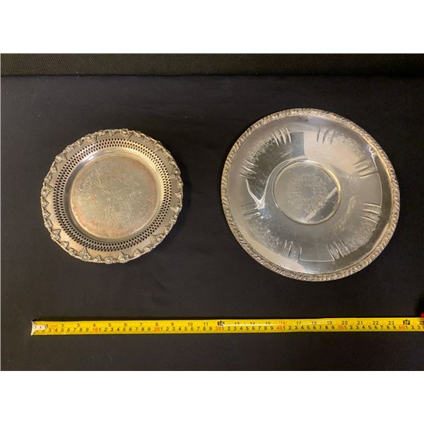 LOT OF 2 SILVER PLATES