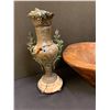 Image 2 : LOT OF 3 ASST. HANDCARVED WOODEN BALL/ DECORATED VASE - CHOPPED