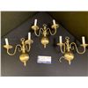Image 1 : LOT OF 3MATCHING BRASS WALL SCONCES