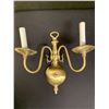 Image 2 : LOT OF 3MATCHING BRASS WALL SCONCES