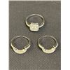 Image 3 : LOT OF 3 MATCHING FIT TOGETHER  RINGS, MOISSANITE, SIZE: 5,5-6
