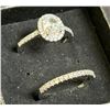 Image 1 : LOT OF 2 RINGS (ENGAGEMENT, WEDDING) MOISSANITE, SIZE: 8