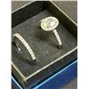 Image 2 : LOT OF 2 RINGS (ENGAGEMENT, WEDDING) MOISSANITE, SIZE: 8