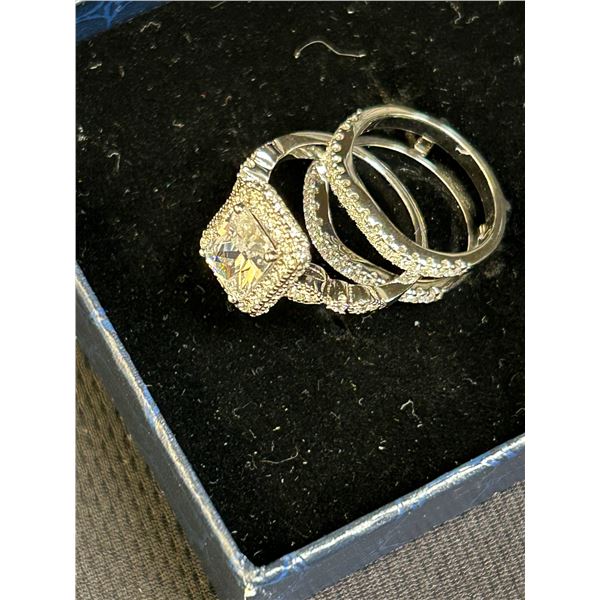 LOT OF 2 WEDDING RING BRIDAL SET , MOISSANITE, SIZE: 5