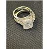 Image 2 : LOT OF 2 WEDDING RING BRIDAL SET , MOISSANITE, SIZE: 5