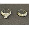 Image 1 : LOT OF 2 RINGS (ENGAGEMENT, WEDDING) MOISSANITE, SIZE: 9