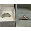 Image 2 : LOT OF 2 RINGS (ENGAGEMENT, WEDDING) MOISSANITE, SIZE: 9