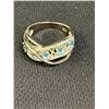 Image 1 : RING  WITH  BLUE MOISSANITE , SIZE: 9