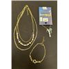 Image 2 : LOT OF 3 ASST JEWEL, 2X NECKLACES, 1 BRACELET (SIMONS)