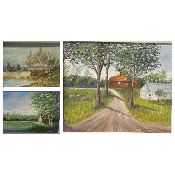 LOT OF 3  PAINTINGS OIL ON CANVAS