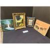 Image 2 : LOT OF 4 PAINTINGS OIL ON CANVAS (2 IN FRAME)