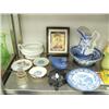 Image 2 : 3 old Alaska plates; framed Russian Orthodox icon; blue willow plate; blue tranfer ware plate with s
