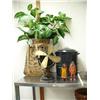 Image 1 : Old basket for carrying wood; old enamel granite ware kettle; old electric fan; 2 Eskimo pottery fig