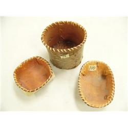 Lot of 3 birch bark baskets from Tok area- 2 are 5", 1 is 6" (39)