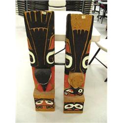 2 Southeast style totem poles- 1 is 36" tall and other is 37" tall (39)