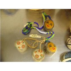 2 pairs of sealskin Eskimo yo-yo's c.1950 (39)