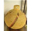 Image 1 : 13" museum quality grass basket from the Delta area approx. 60 years old red and green designs (39)