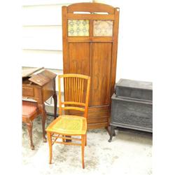 c.1900 screen and cane seated chair (39)