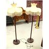 Image 1 : Pair of beautiful glass floor lamps with silk shades (39)
