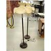 Image 2 : Pair of beautiful glass floor lamps with silk shades (39)