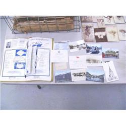 Alaska Marine Highway menu; assortment of Alaska postcards; an invitation to the Governor's Holiday 