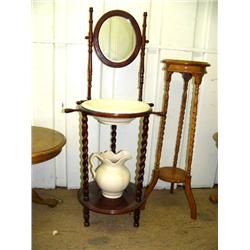 Old style wash basin with pitcher and mirror (39)