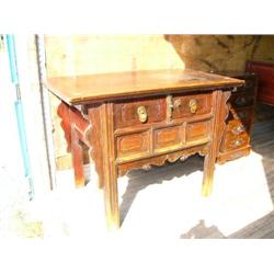 2-drawer Chinese entry way table c.1850 made of oak height 33", length 47", depth 25" (300)