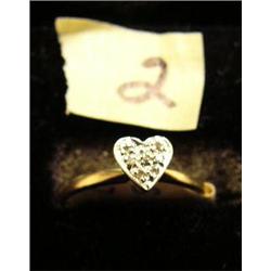 Heart shaped lady's diamond ring size 7-1/4 (27)
