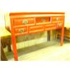 Image 1 : 5-drawer chest oak with red finish c.1870 h.34", l.49-1/2", d.21" (300)