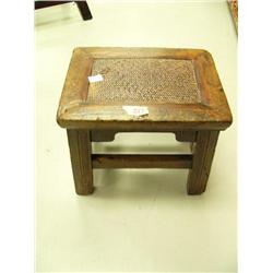 c.1900 oak stool 12" tall (300)