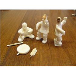 CHOICE OF: Group of 3 ivory carved dancers about 2-1/2" tall J. Koyuk (500)