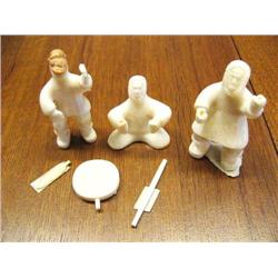 CHOICE OF: Group of 3 ivory carved dancers about 2-1/2" tall J. Koyuk (500)