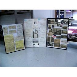 3 frames of historical documents: assorted letters from famous people having to do with Williams Sew