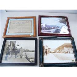 Lot of 4 frames: 3 early Seward, Alaska photos; 4th is receipt from the Territory of Alaska (39)