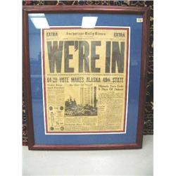 Framed newspaper of Alaska becoming a state (39)