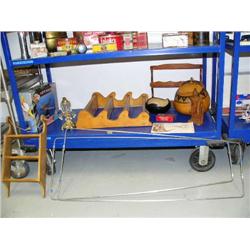 Native American gourds; wood shelves; book "The American Negro: History, Biography and Pictures"; In