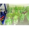 Image 1 : Fabulous lot of green depression glass: 2 refrigerator dishes; 3 measuring cups 1 is chipped; 3 lemo