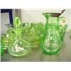 Image 4 : Fabulous lot of green depression glass: 2 refrigerator dishes; 3 measuring cups 1 is chipped; 3 lemo