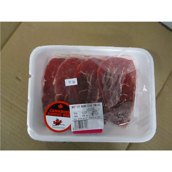 SHELF PULLS (AS IS):  BEEF EYE ROUND STEAK