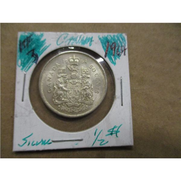 1964 CANADA SILVER HALF DOLLAR