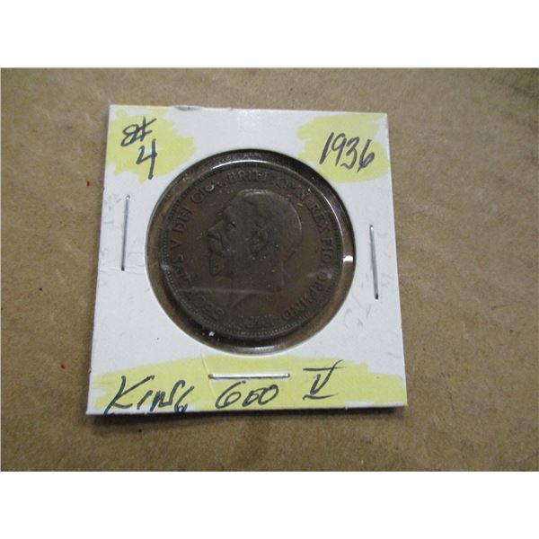 1936 KING GEORGE V LARGE PENNY TOKEN