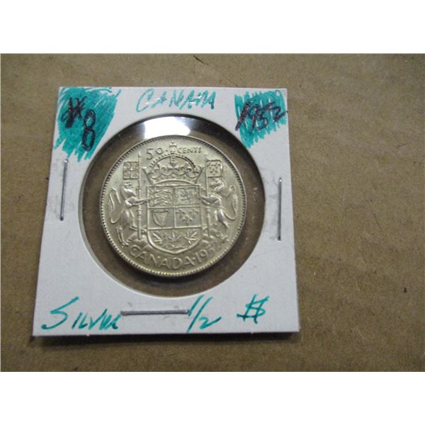 1952 CANADA SILVER HALF DOLLAR