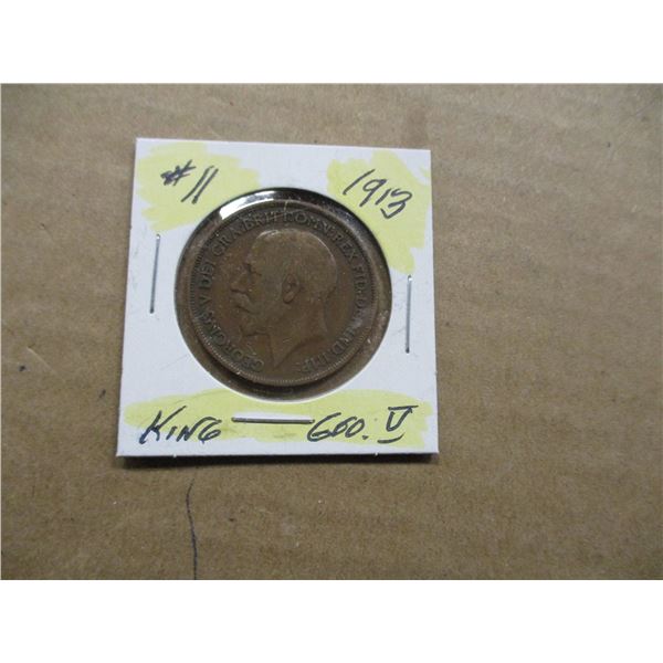 1913 KING GEORGE V LARGE PENNY TOKEN