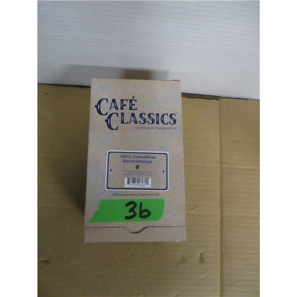 FREIGHT DAMAGE (AS IS):  15 SINGLE SERVE PODS COLUMBIAN COFFEE