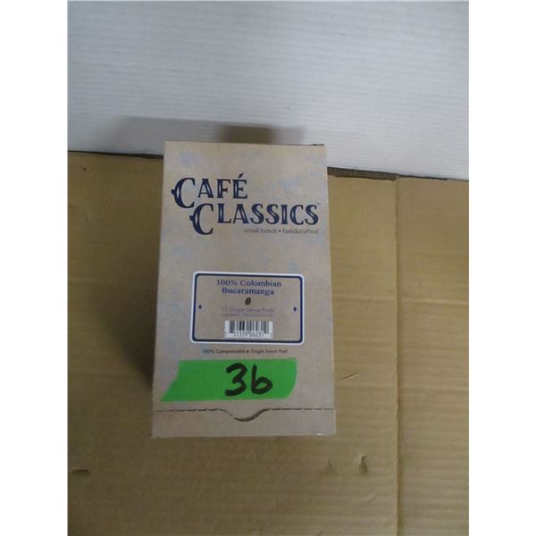 FREIGHT DAMAGE (AS IS):  15 SINGLE SERVE PODS COLUMBIAN COFFEE