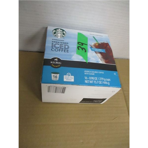 FREIGHT DAMAGE (AS IS):  16 K-CUPS SWEETENED ICE COFFEE